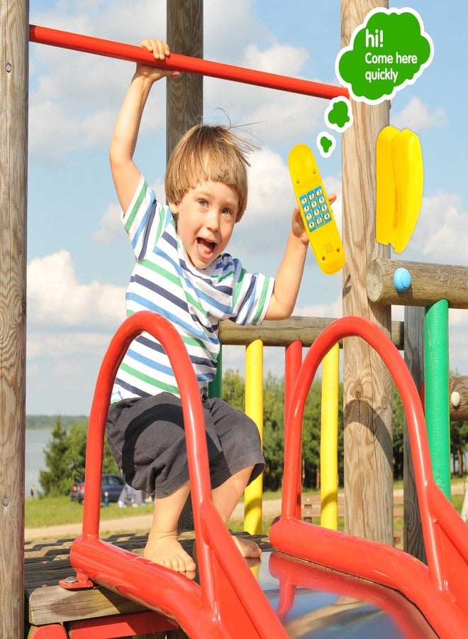 Haconba Swingset Phone Toys Playground Treehouse Phone Pretend Telephone Toy with Numeric Key for Kids Outdoor Playground Treehouse Jungle Gym Accessories (Yellow) - Image 3